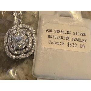 Moissanite 1.0 CTW 6.5 mm Genuine Cluster Cushion Halo Pendant/Charm